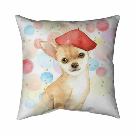 BEGIN HOME DECOR 20 x 20 in. Chihuahua Dog Artist-Double Sided Print Indoor Pillow 5541-2020-CH5-1